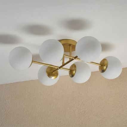 Brilagi - Opbouwkroonluchter MALONY 6xE14/20W/230V goud