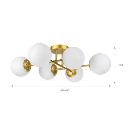 Brilagi - Opbouwkroonluchter MALONY 6xE14/20W/230V goud