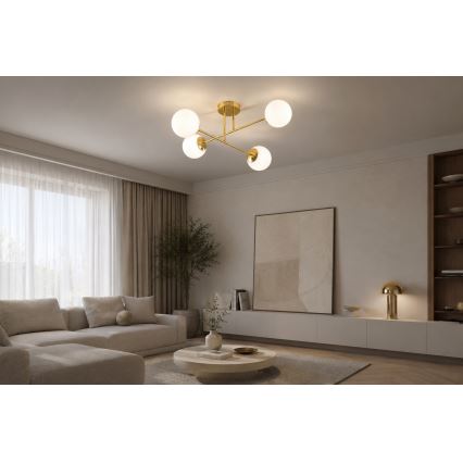Brilagi - Opbouwkroonluchter MILO 4xE27/60W/230V goud