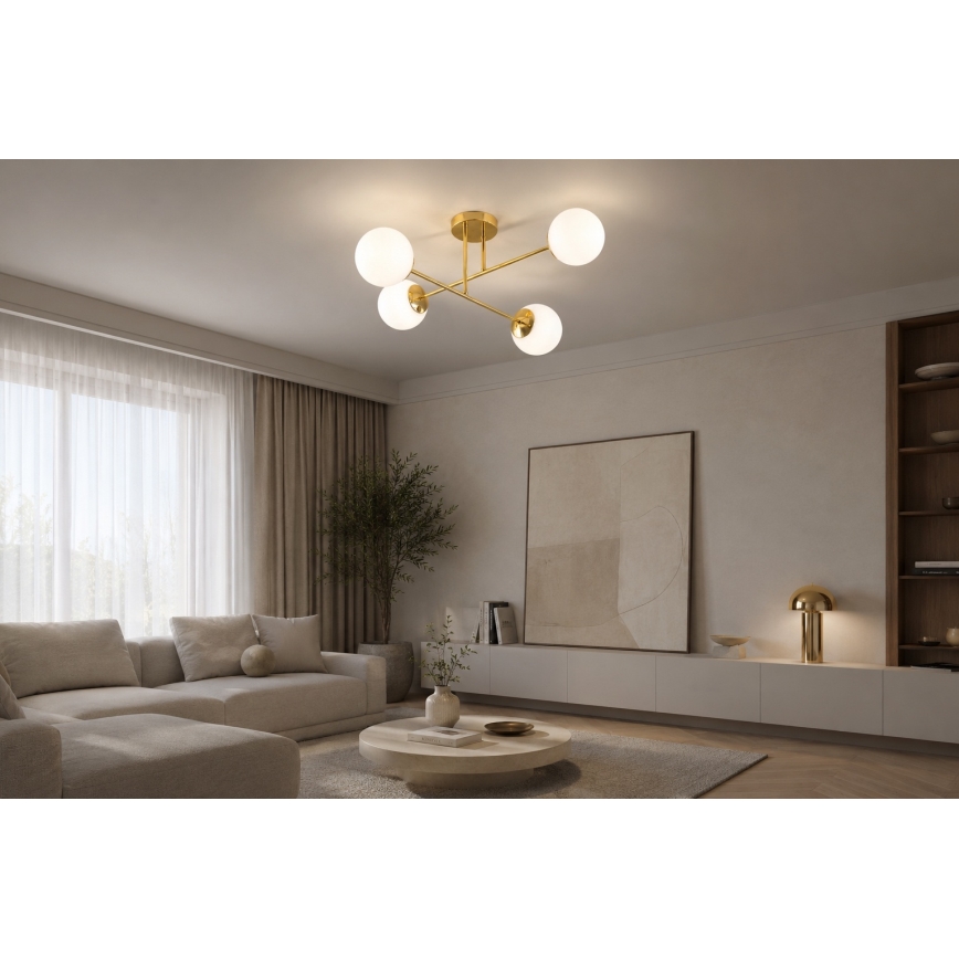 Brilagi - Opbouwkroonluchter MILO 4xE27/60W/230V goud