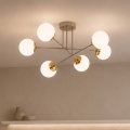 Brilagi - Opbouwkroonluchter MILO 6xE27/60W/230V beige/goud