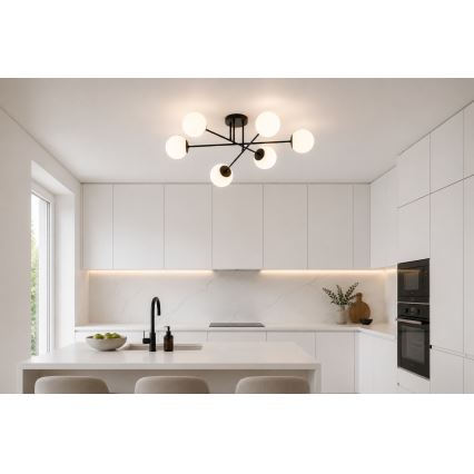Brilagi - Opbouwkroonluchter MILO 6xE27/60W/230V zwart