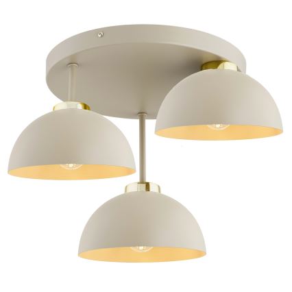 Brilagi - Opbouwkroonluchter MOON 3xE27/60W/230V beige/goud