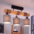 Brilagi - Opbouwkroonluchter NUBILA 3xE27/60W/230V dennenhout/lichtgrijs