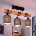 Brilagi - Opbouwkroonluchter NUBILA 3xE27/60W/230V grenen/antraciet