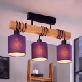 Brilagi - Opbouwkroonluchter NUBILA 3xE27/60W/230V grenen/paars