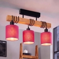 Brilagi - Opbouwkroonluchter NUBILA 3xE27/60W/230V grenen/roze