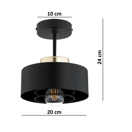 BRILAGI - Opbouwkroonluchter SPRING 1xE27/60W/230V Ø 20 cm zwart/goud
