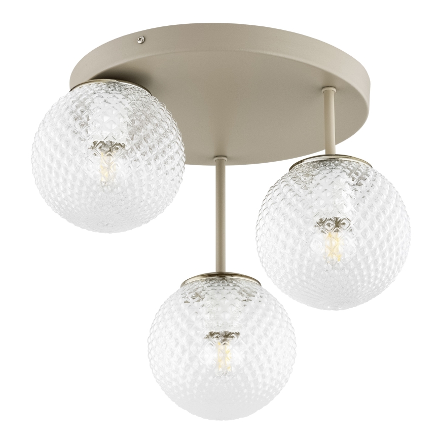 Brilagi - Opbouwkroonluchter STELLA 3xE27/60W/230V beige/goud