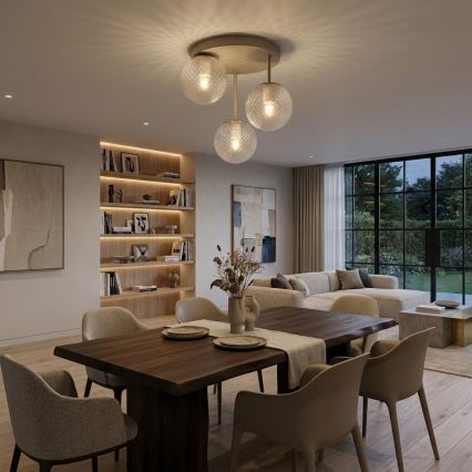 Brilagi - Opbouwkroonluchter STELLA 3xE27/60W/230V beige/goud