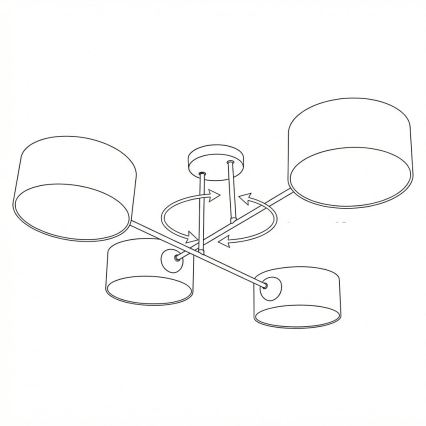 Brilagi - Opbouwkroonluchter VIRGO 4xE14/40W/230V beige/zwart