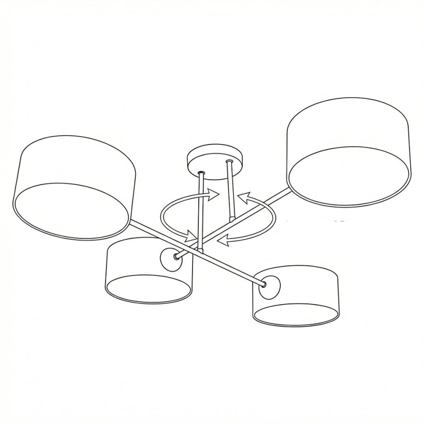 Brilagi - Opbouwkroonluchter VIRGO 4xE14/40W/230V beige/zwart