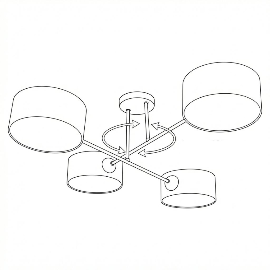Brilagi - Opbouwkroonluchter VIRGO 4xE14/40W/230V crème/zwart