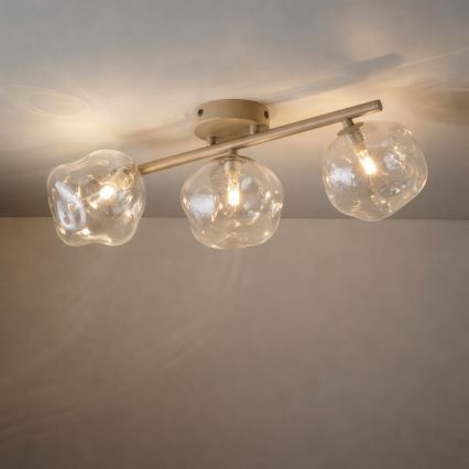 Brilagi - Opbouwkroonluchter VULCANO 3xG9/8W/230V beige/rookbeige