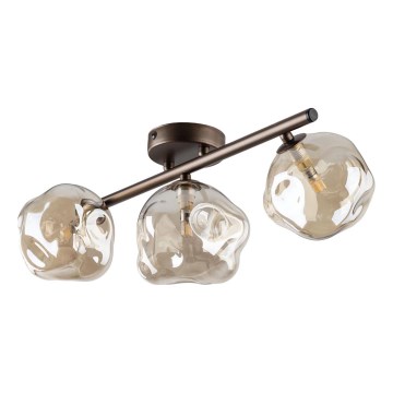 Brilagi - Opbouwkroonluchter VULCANO 3xG9/8W/230V bruin/rookbeige