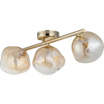 Brilagi - Opbouwkroonluchter VULCANO 3xG9/8W/230V goud/rookbeige