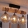 Brilagi - Opbouwkroonluchter WOOD GLASS 3xE27/60W/230V dennenhout/zwart/rookbruin