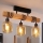 Brilagi - Opbouwkroonluchter WOOD GLASS 3xE27/60W/230V grenen/zwart/gerookt bruin