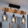 Brilagi - Opbouwkroonluchter WOOD GLASS 3xE27/60W/230V grenen/zwart/rookgrijs