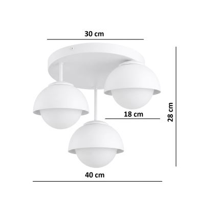 BRILAGI - Opbouwlamp COSMO 3xE27/60W/230V wit/goud