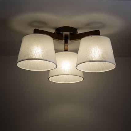 Brilagi - Opbouwlamp LATTE 3xE27/15W/230V grenen/beige