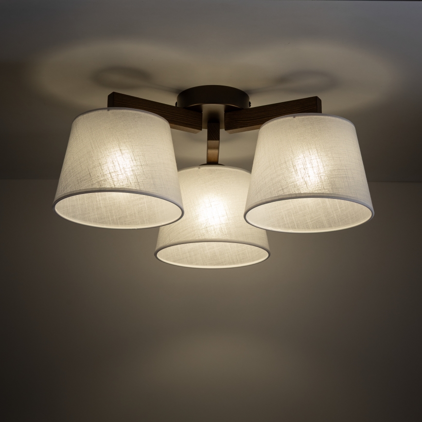 Brilagi - Opbouwlamp LATTE 3xE27/15W/230V grenen/beige