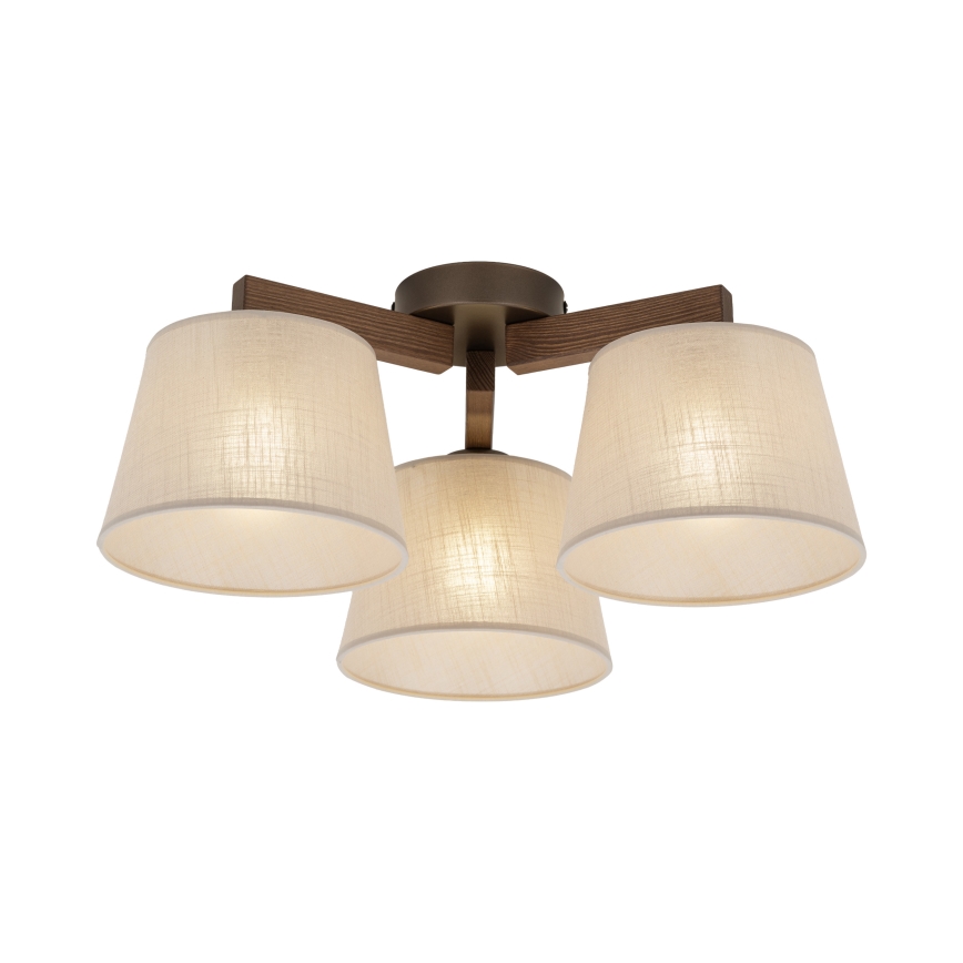 Brilagi - Opbouwlamp LATTE 3xE27/15W/230V grenen/beige