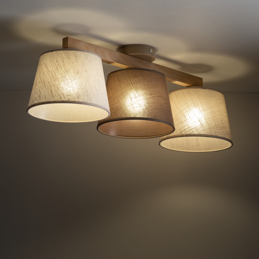 Brilagi - Opbouwlamp LATTE 3xE27/15W/230V grenen/mix