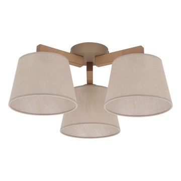 Brilagi - Opbouwlamp LATTE SABIA 3xE27/60W/230V grenen/beige