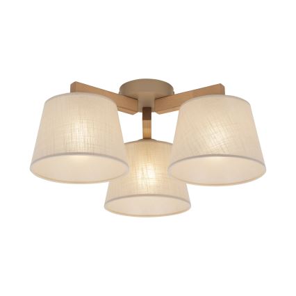 Brilagi - Opbouwlamp LATTE SABIA 3xE27/60W/230V grenen/beige