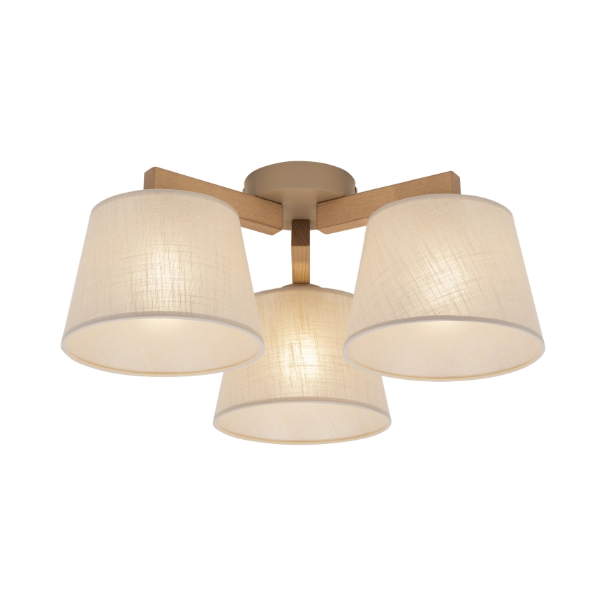 Brilagi - Opbouwlamp LATTE SABIA 3xE27/60W/230V grenen/beige