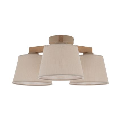 Brilagi - Opbouwlamp LATTE SABIA 3xE27/60W/230V grenen/beige