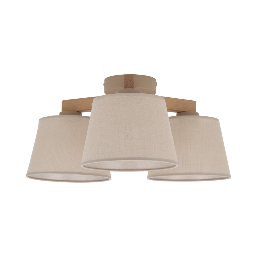 Brilagi - Opbouwlamp LATTE SABIA 3xE27/60W/230V grenen/beige