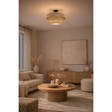 Brilagi - Opbouwlamp LUNETA 1xE27/60W/230V Ø 40 cm beige/goud