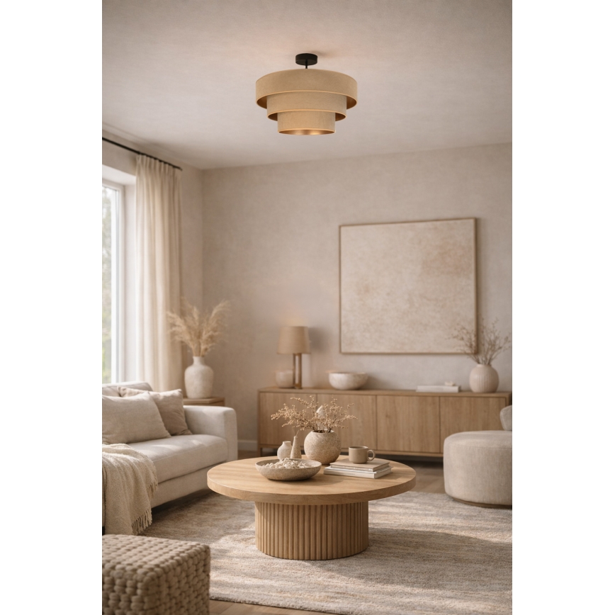 Brilagi - Opbouwlamp LUNETA 1xE27/60W/230V Ø 40 cm beige/goud