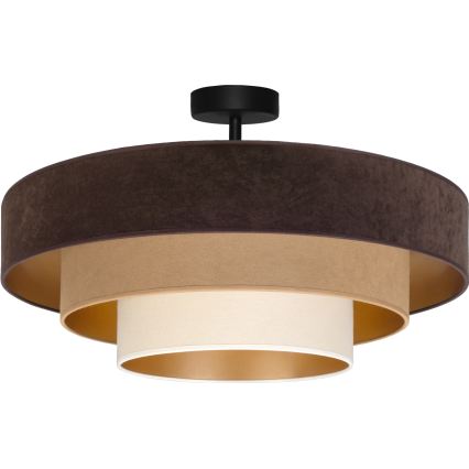 Brilagi - Opbouwlamp LUNETA 3xE27/60W/230V Ø 80 cm bruin/beige/crème