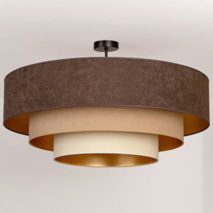 Brilagi - Opbouwlamp LUNETA 3xE27/60W/230V Ø 80 cm bruin/beige/crème