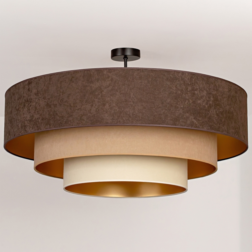 Brilagi - Opbouwlamp LUNETA 3xE27/60W/230V Ø 80 cm bruin/beige/crème