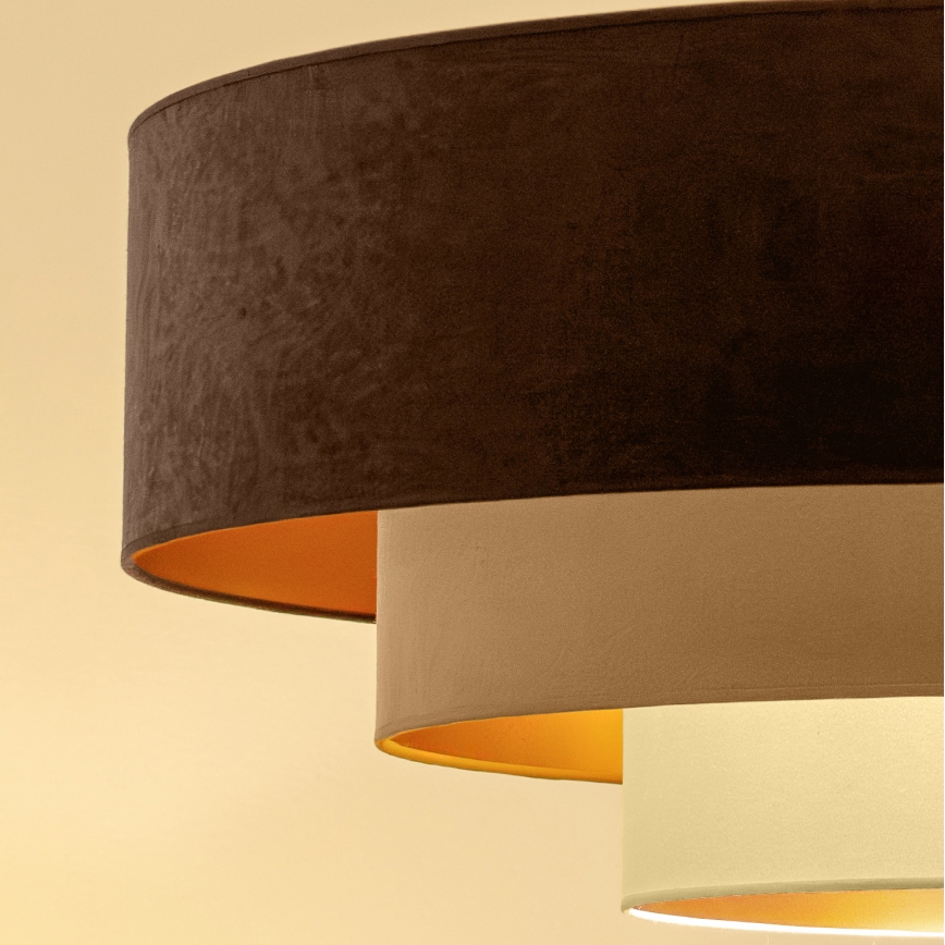 Brilagi - Opbouwlamp LUNETA 3xE27/60W/230V Ø 80 cm bruin/beige/crème