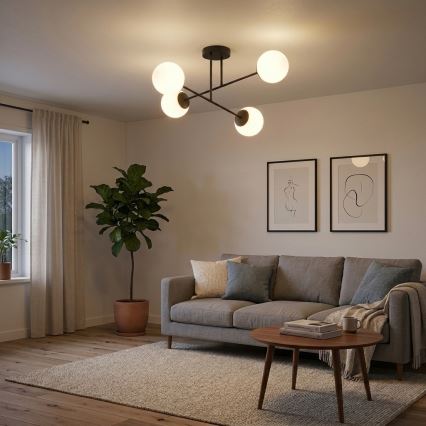 Brilagi - Opbouwlamp MILO 4xE27/60W/230V zwart