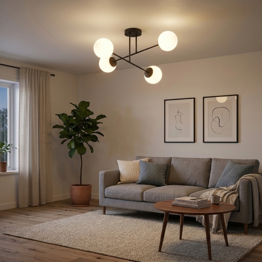 Brilagi - Opbouwlamp MILO 4xE27/60W/230V zwart