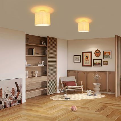 Brilagi - Opbouwlamp NORDIC WAVE 1xE27/15W/230V Ø 32 cm linnen/wit