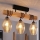 Brilagi - Opbouwlamp WOOD GLASS 3xE27/60W/230V dennen/zwart/rookbeige