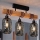 Brilagi - Opbouwlamp WOOD GLASS 3xE27/60W/230V grenen/zwart/rookgrijs