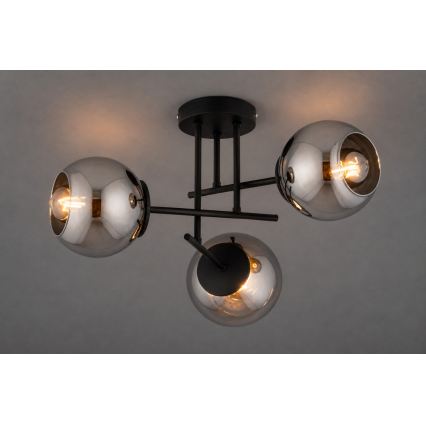 BRILAGI - Opbouwluchter DIOR 3xE27/60W/230V zwart/rookgrijs