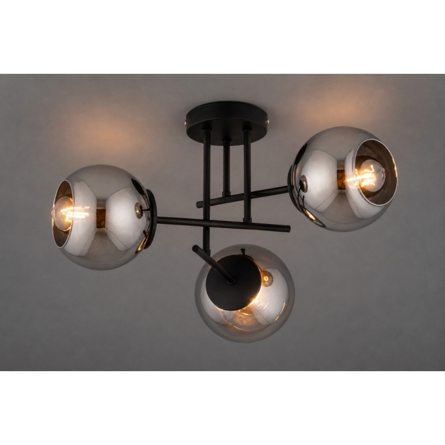 BRILAGI - Opbouwluchter DIOR 3xE27/60W/230V zwart/rookgrijs