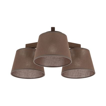 Brilagi - Opbouwluchter LATTE 3xE27/15W/230V grenen/bruin