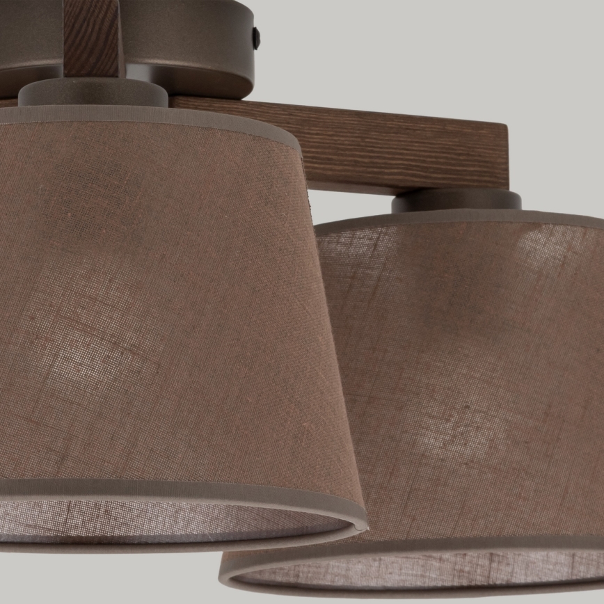 Brilagi - Opbouwluchter LATTE 3xE27/15W/230V grenen/bruin