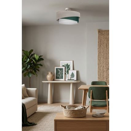 Brilagi - Opbouwplafondlamp ARROW 1xE27/60W/230V Ø 45 cm beige/groen/wit
