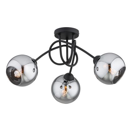 Brilagi - Opbouwplafondlamp DIOR 3xE27/60W/230V zwart/rookgrijs